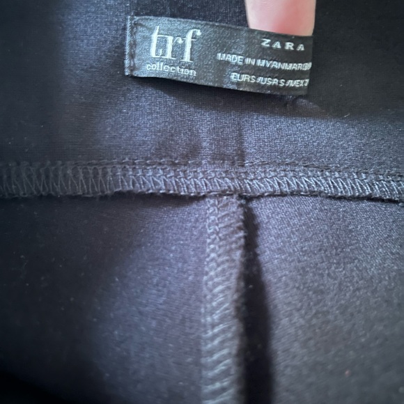 Zara TRF black thick leggings with side band stripe in yellow and white-size S - Picture 11 of 13